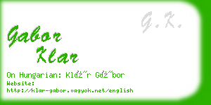 gabor klar business card